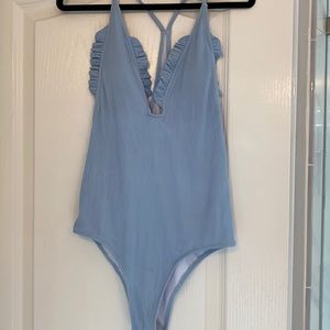 Light blue one piece swimsuit